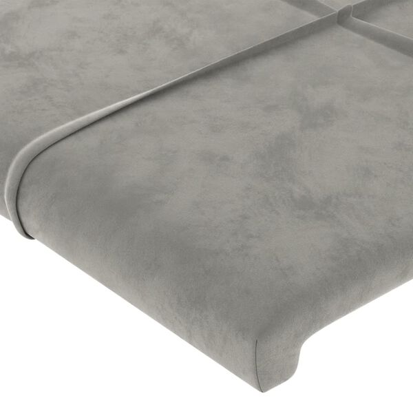 vidaXL T&ecirc;te de lit Gris clair 80x5x118/128 cm Velours