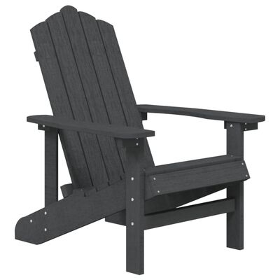 vidaXL Chaises de jardin Adirondack avec table PEHD Anthracite