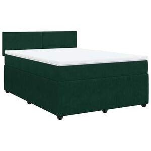 vidaXL Sommier &agrave; lattes de lit et matelas Vert fonc&eacute; 160x200cm Velours