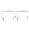 vidaXL Tables d'appoint 2pcs Blanc brillant 50x46x35cm Bois ing&eacute;nierie