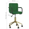 vidaXL Chaise pivotante de bureau Vert fonc&eacute; Velours