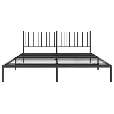 vidaXL Cadre de lit métal sans matelas avec tête de lit noir 193x203cm