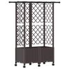 vidaXL Lit &Eacute;lev&eacute; avec Treillis et Toit Marron 124 x 40 x 142 cm PP