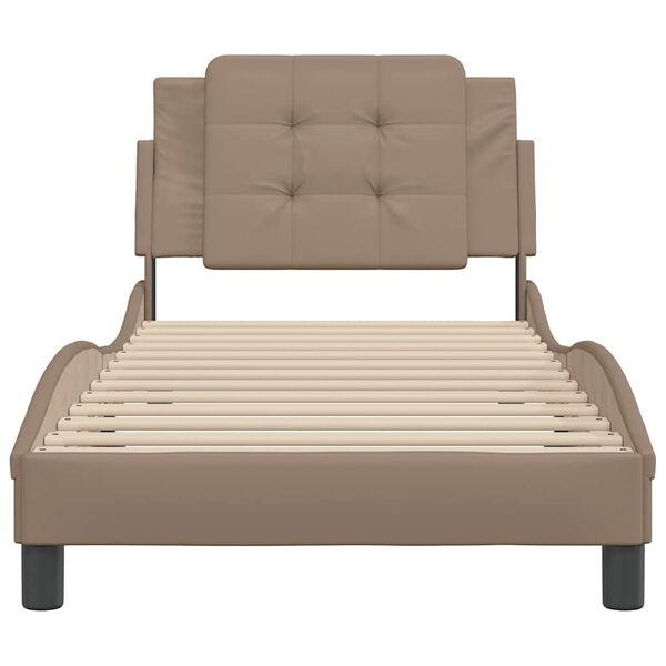 vidaXL Cadre de lit sans matelas Zadar cappuccino 80x200 cm similicuir