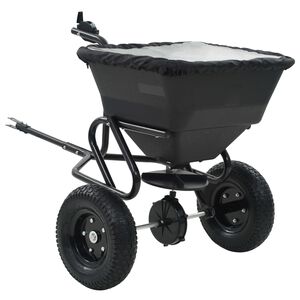 vidaXL Distributeur de sel remorqu&eacute; PVC et acier 125 x 74 x 79 cm 45 L
