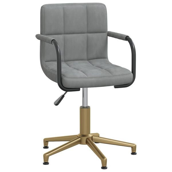 vidaXL Chaises pivotantes &agrave; manger lot de 4 gris clair velours