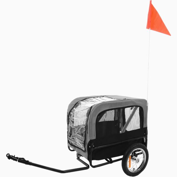 FLAMINGO Remorque de v&eacute;lo pour chiens Romero Gris 59,5x43x51 cm