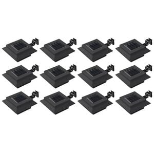 vidaXL Lampes solaires &agrave; LED carr&eacute;es d'ext&eacute;rieur 12 pcs 12 cm Noir