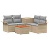 vidaXL Ensemble de Canap&eacute;s 6 pc 4 place Beige et Gris clair