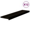 vidaXL Marches d'escalier 12 pcs brun-noir 100x30x2 cm ch&ecirc;ne massif