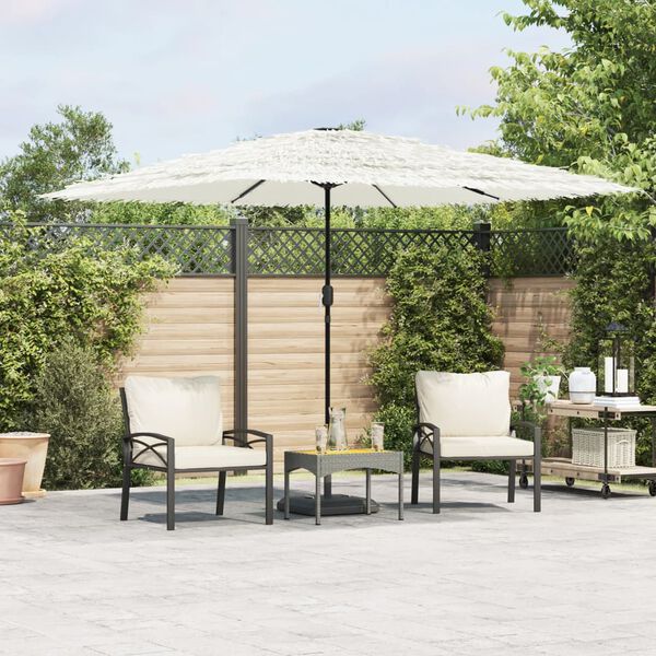vidaXL Parasol de jardin avec m&acirc;t en acier blanc 290x290x238 cm