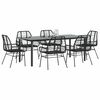 vidaXL Ensemble &agrave; manger de jardin 7pcs noir poly rotin verre