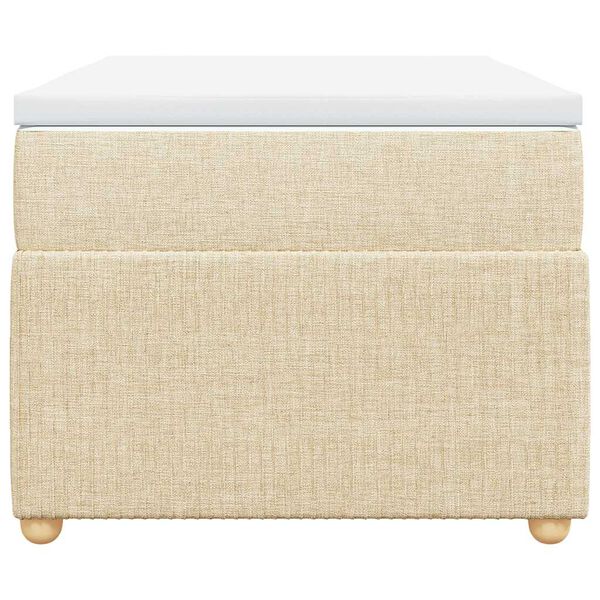 vidaXL Sommier &agrave; lattes de lit avec matelas Cr&egrave;me 80x200 cm Tissu