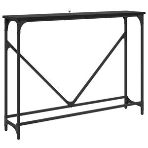 vidaXL Table console Ch&ecirc;ne noir 102 x 23 x 75 cm Bois d'ing&eacute;nierie