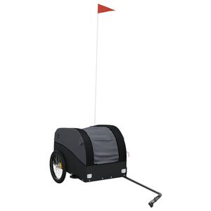 vidaXL Remorque de v&eacute;lo noir 30 kg fer