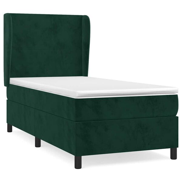 vidaXL Sommier &agrave; lattes de lit avec matelas Vert fonc&eacute; 100x200 cm