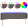 vidaXL T&ecirc;te de lit &agrave; LED Gris 203x16x78/88 cm Similicuir