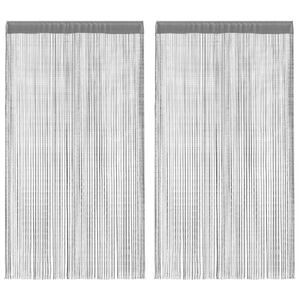 vidaXL Rideaux &agrave; fils 2 pi&egrave;ces Anthracite 140x250 cm