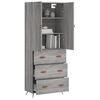 vidaXL Buffet haut Sonoma gris 69,5x34x180 cm Bois d'ing&eacute;nierie