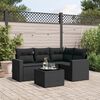 vidaXL Salon de jardin 5 pcs avec coussins noir r&eacute;sine tress&eacute;e