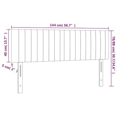 vidaXL Têtes de lit 2 pcs Gris foncé 72x5x78/88 cm Tissu