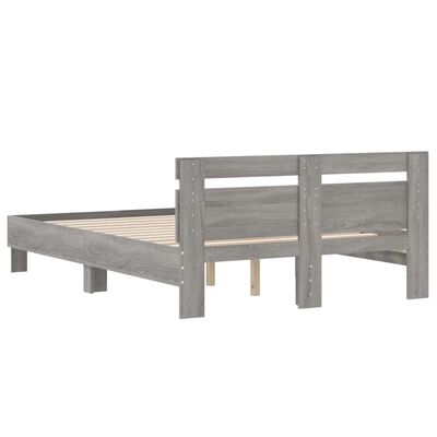 vidaXL Cadre de lit sans matelas sonoma gris 120x200 cm