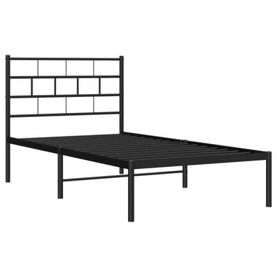 vidaXL Cadre de lit métal sans matelas avec tête de lit noir 107x203cm