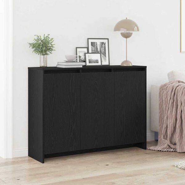 vidaXL Buffet Noir 102 x 29.5 x 75 cm Bois d'ing&eacute;nierie