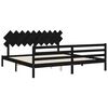 vidaXL Cadre de lit sans matelas noir 200x200 cm bois massif