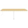 vidaXL Auvent automatique capteur de vent LED 600x350cm Jaune et blanc