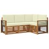 vidaXL Ensemble de canap&eacute;s d'ext&eacute;rieur 4 pc Naturel et Cr&egrave;me Polyester