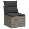 vidaXL Salon de jardin avec coussins 10 pcs gris résine tressée acacia
