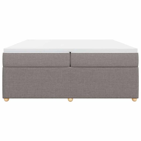 vidaXL Sommier &agrave; lattes de lit avec matelas Taupe 200x200 cm Tissu