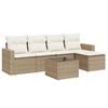 vidaXL Salon de jardin avec coussins 6 pcs beige r&eacute;sine tress&eacute;e