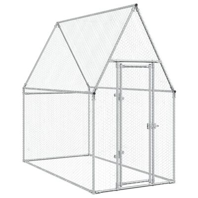 vidaXL Cage pour poules argenté 200x100x190 cm acier galvanisé