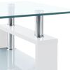 vidaXL Table basse Blanc et transparent 95x55x40 cm Verre tremp&eacute;