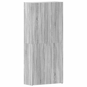 vidaXL Cabinet &agrave; chaussures 80 x 35.5 x 180 cm Bois d'ing&eacute;nierie Gris