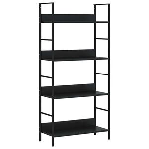 vidaXL Biblioth&egrave;que &agrave; 4 niveaux noir 60x27,6x124,5cm bois d'ing&eacute;nierie