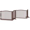 vidaXL Barri&egrave;re pour chiens avec porte 4 panneaux bois de peuplier