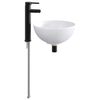 vidaXL Lavabo de salle de bain avec robinet et drain Noir Mat