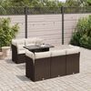 vidaXL Salon de jardin avec coussins 6 pcs marron r&eacute;sine tress&eacute;e