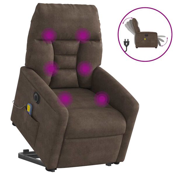 vidaXL Fauteuil inclinable de massage &eacute;lectrique marron
