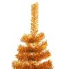 vidaXL Sapin de No&euml;l avec 150 LED avec support Dor&eacute; 150 cm PET