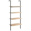 vidaXL &Eacute;tag&egrave;re inclin&eacute;e &agrave; 4 niveaux Marron clair et noir 64x35x152,5cm
