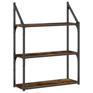 vidaXL &Eacute;tag&egrave;re murale 3 niveaux ch&ecirc;ne fum&eacute; 60x21x78,5 cm