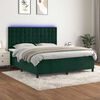 vidaXL Sommier &agrave; lattes de lit matelas et LED Vert fonc&eacute; 160x200 cm