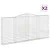 vidaXL Paniers &agrave; gabions arqu&eacute;s 2 pcs 400x30x180/200 cm Fer galvanis&eacute;