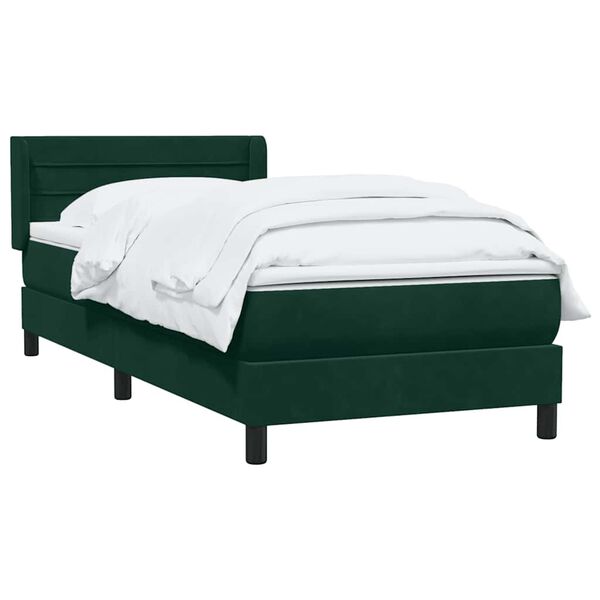 vidaXL Sommier &agrave; lattes de lit et matelas vert fonc&eacute; 100x220cm velours