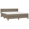 vidaXL Sommier &agrave; lattes de lit avec matelas Taupe 180x200 cm Tissu