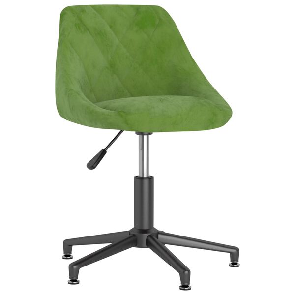 vidaXL Chaise pivotante de salle &agrave; manger Vert clair Velours